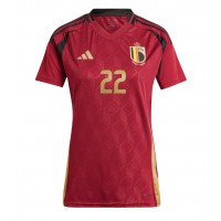 Maglia Calcio Belgio Jeremy Doku #22 Prima Divisa Donna Europei 2024 Manica Corta